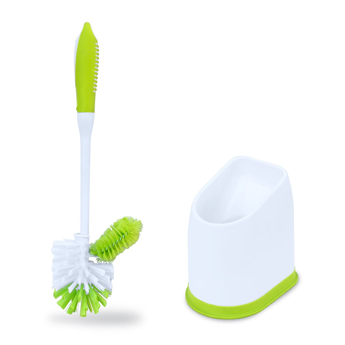 Pine-Sol Toilet Bowl Cleaner Brush With Holder | Heavy Duty Cleaning Wand With Under The Rim Scrubber, Non-Slip Handle, Storage