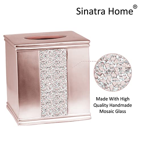 Zahari Home Sinatra Tissue Box Cover Square Tissue Holder For Bathroom Bedroom Living Room, Blush