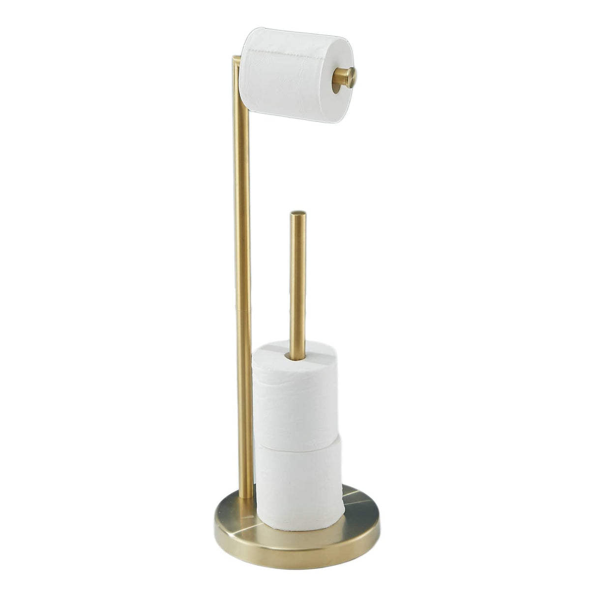 Toilet Paper Roll Holder Stand, Newrain Bathroom Free Standing Toilet Tissue Paper Roll Holder Stand With Reserve Function,Brush