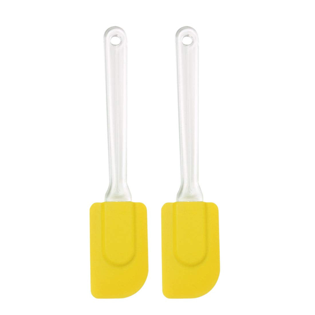 uxcell 2pcs Flexible Silicone Spatula Non Stick Scrape for Cooking Yellow