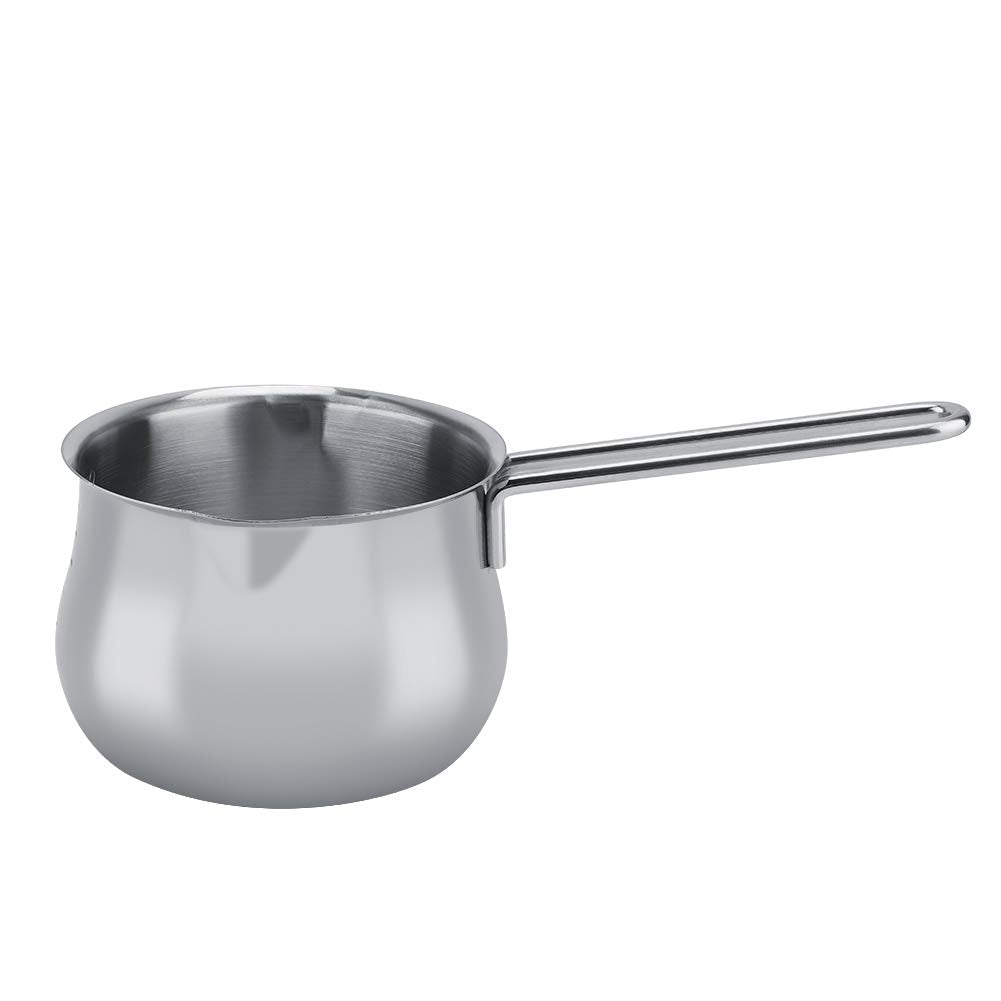 Stainless Steel Milk Pot Butter Chocolate Cheese Warming Pot with Dual Pour Spout, Small Saucepan, Kitchen Cooking Baking Pot