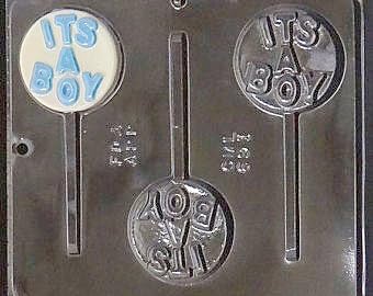 It'S A Boy Lollipop Chocolate Candy Mold Baby Shower 691 Gender Reveal