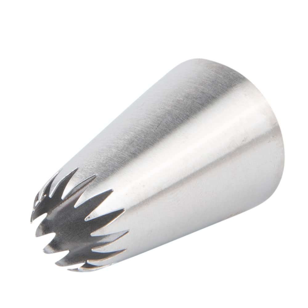 Restaurantware Pastry Tek Piping Tip 1 Open Star Decorating Tip - #6B Dent-Resistant Stainless Steel Icing Tip Dishwasher-Safe D