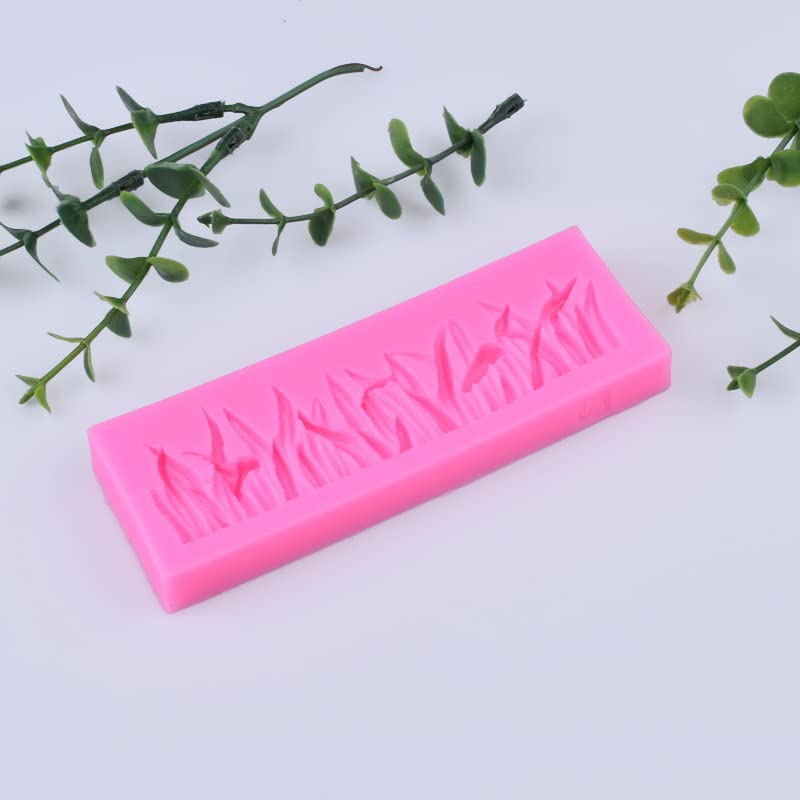 2Pcs Green Grass And Garden Picket Fence Silicone Molds For Diy Fondant Candy Making Tools Chocolate Mold Desserts Gum Clay Bisc