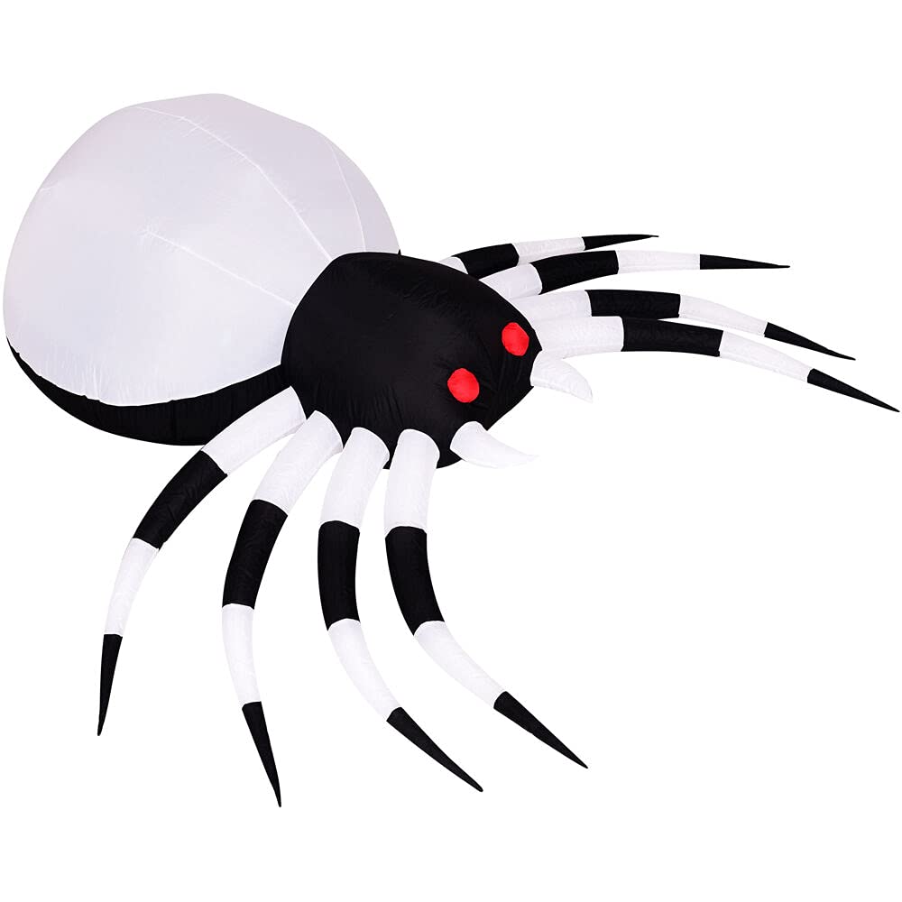 Haunted Hill Farm 6-ft. Wide Spider Blow Up with Disco Lights, Outdoor Halloween Inflatable Decoration for Lawn and Yard, Giant