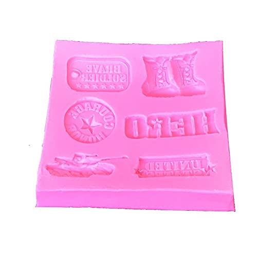 Cestony Mini Soldier Hero Army Tank Silicone Molds For Diy Cake Fondant Biscuit Cookies Soap Sugar Pudding Chocolate Hard Candie