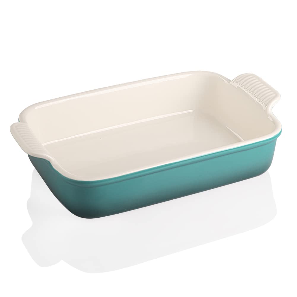 Sweejar Ceramic Baking Dish, Casserole Dish for Oven, 9x13 Inch Rectangular Lasagna Pan Deep, Bakeware with Handles for Cooking,