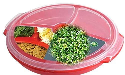 Home Products Essentials Microwave Food Storage Travel Tray Containers - Portion Control - 3 Section Compartment Divided Plates