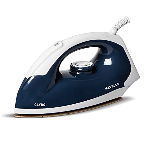 Havells Glydo 1000 Watts Dry Iron With American Heritage Plastic Non Stick Sole Plate, Aerodynamic Design, Easy Grip Temperature
