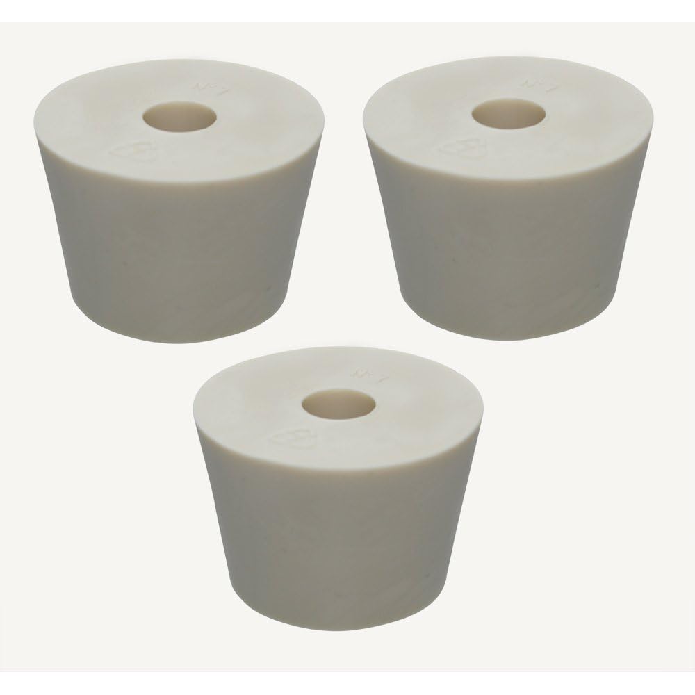 E.C. Kraus Size #7 Rubber Stopper, Tan / Hole For Air Lock