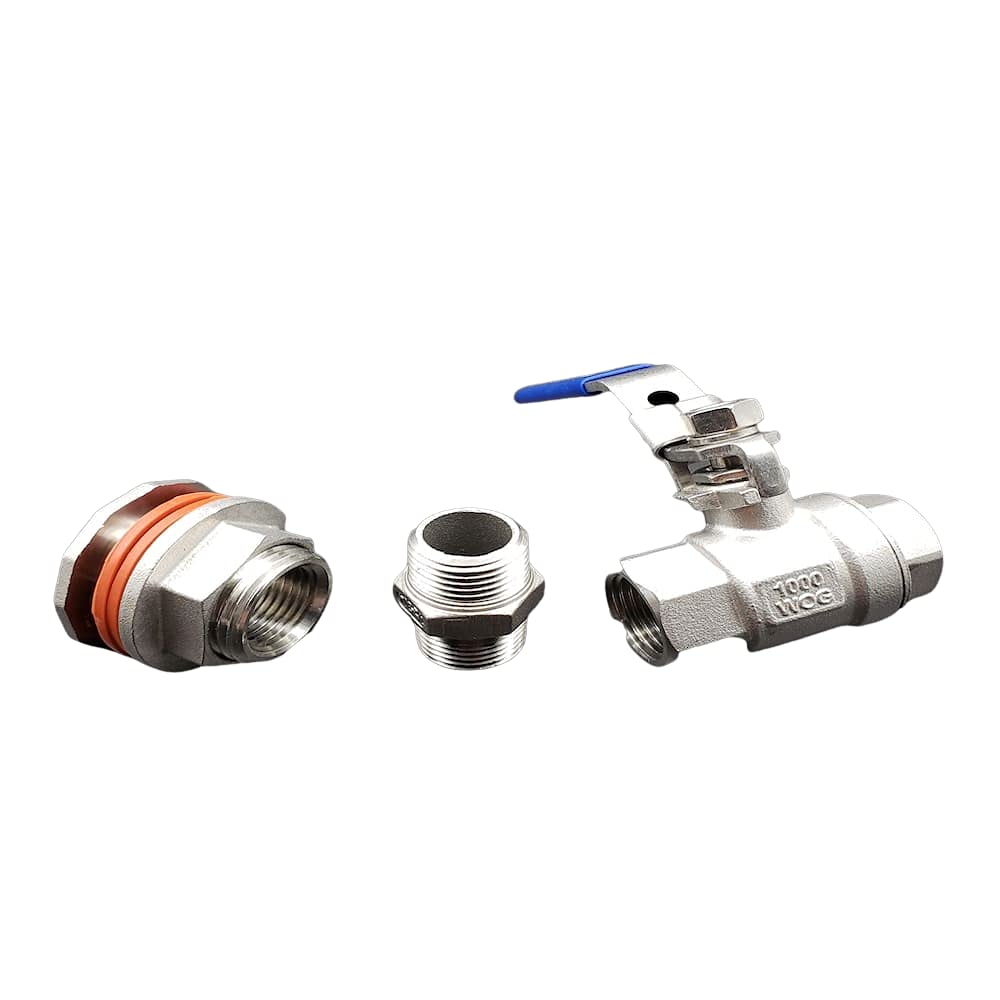 Minibrew 3/4    Npt Kettle Bulkhead Valve Kit 304 Stainless Steel For Homebrewing