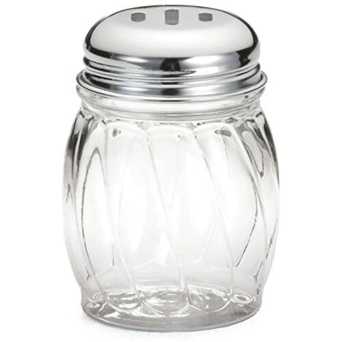 Great Credentials Grated Cheese or Red Pepper Swirl Glass Shaker (Slotted Top)