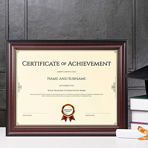 Memory Island 8.5x11 Document frames,Real Glass Fronts, 4 Pack Certificate Frames for Wall Or Tabletop Display,Diploma Frames Fo