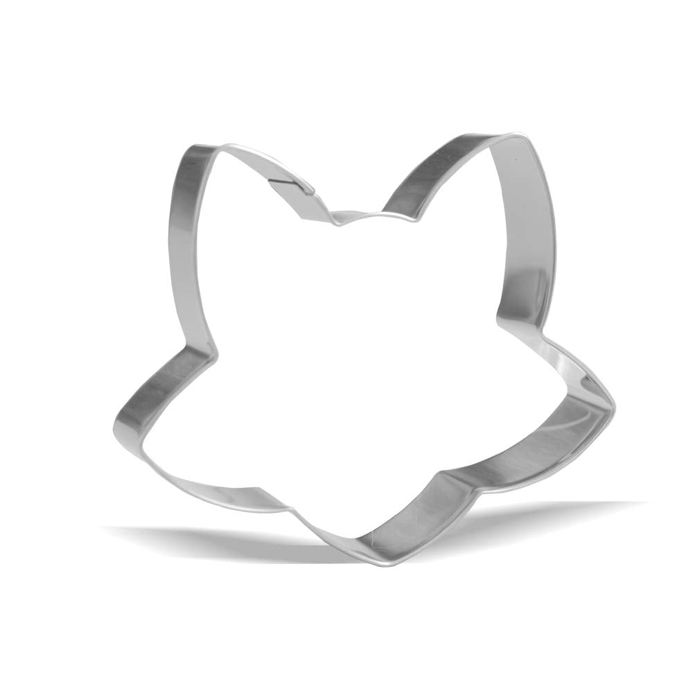 3.7 Inch Fox Head Cookie Cutter - Stainless Steel
