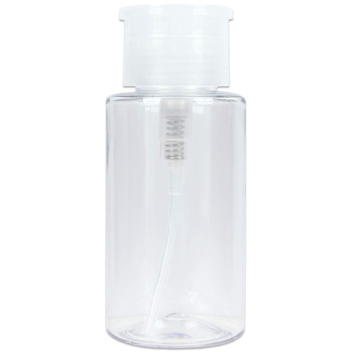 7Oz Push Down Pump Dispenser Flip Top Cap Refillable Empty Bottle - Color: Clear - Lockable Travel Cosmetic Packaging Empty Bott