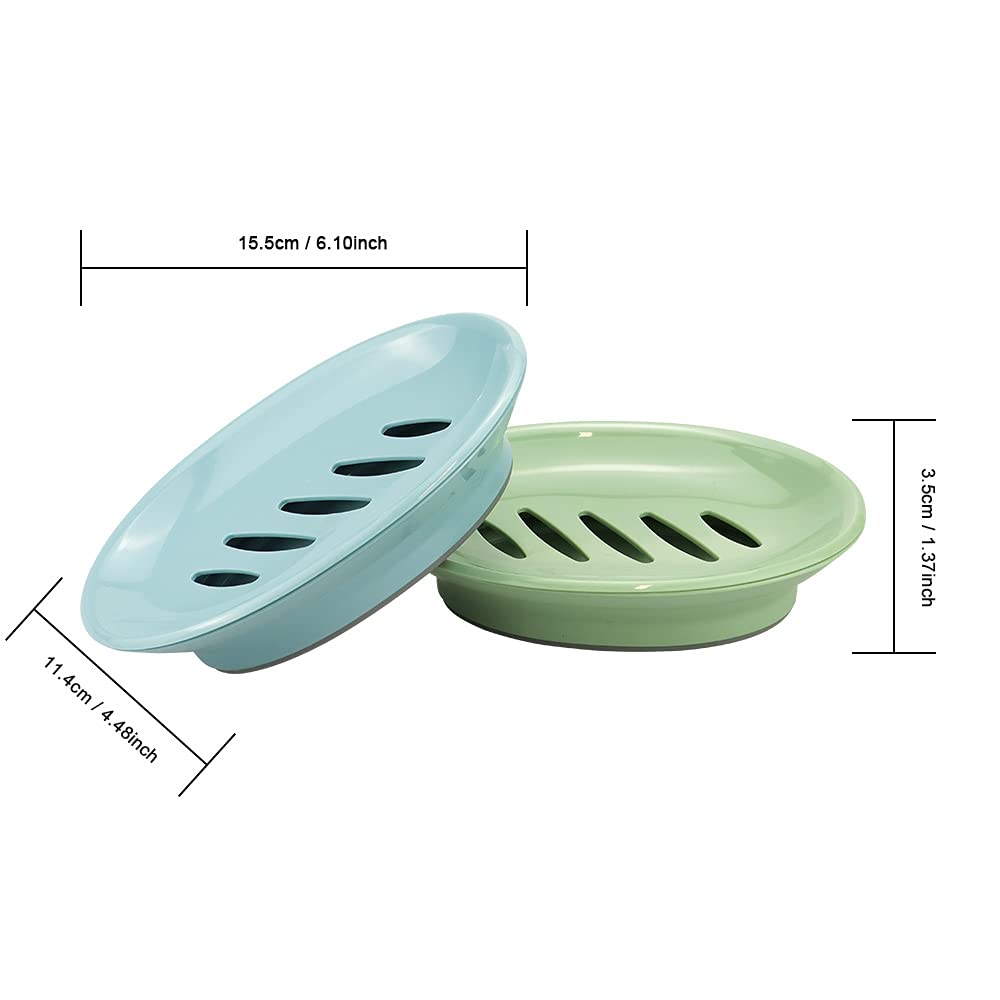 Tcotbe 2 Pack Soap Dishes,Removable Soap Drainers Plastic Soap Holder,Plastic Simple Double Compartment Drain Soap Box,Soap Save