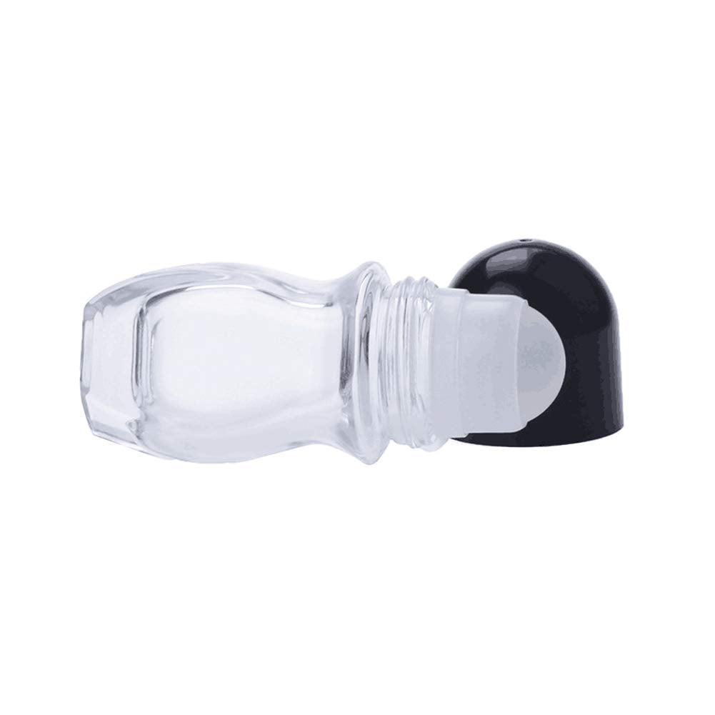 2Pcs 50Ml/1.69Oz Clear Refillable Glass Roll-On Deodorant Bottles Empty Essential Oils Roller Bottles Containers With Plastic Ro