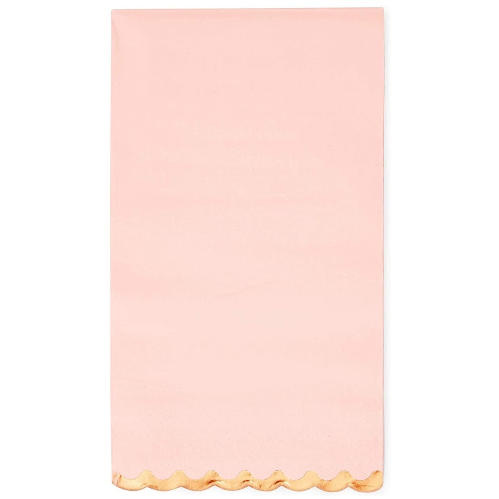 Sparkle And Bash 50 Pack Pink Paper Dinner Napkins With Gold Foil Scalloped Edges For Birthday Party, Wedding (3-Ply, 4 X 8 In)