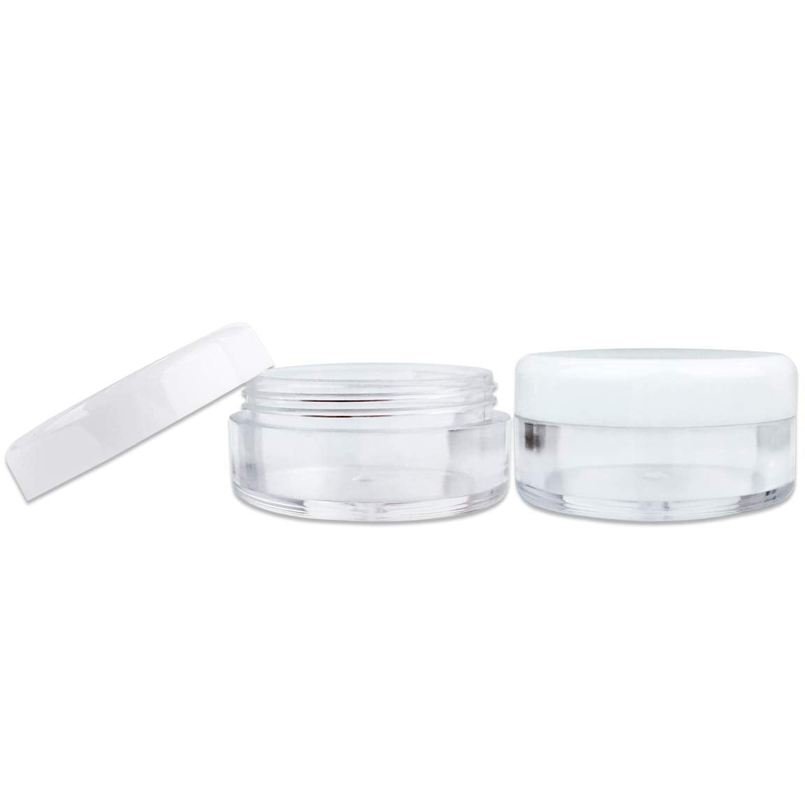 Beauticom (Quantity: 200 Pieces) 5G/5Ml Round Clear Jars With White Lids For Lotion, Creams, Toners, Lip Balms, Makeup Samples