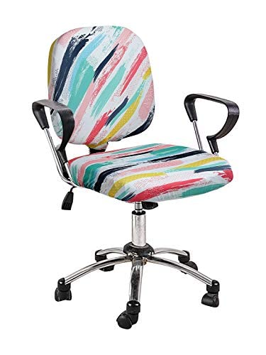 Cortina Polyester Solid Stretchable Elastic Removable Washable Rotating Chair Seat Cover Without Headrest [ Blue ]