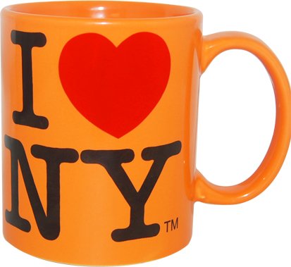 I Love New York Colorful Mugs- 11 oz Double Sided I Love NY Mugs in Colors Yellow, Pink, Orange, Blue, Purple, Black and White S