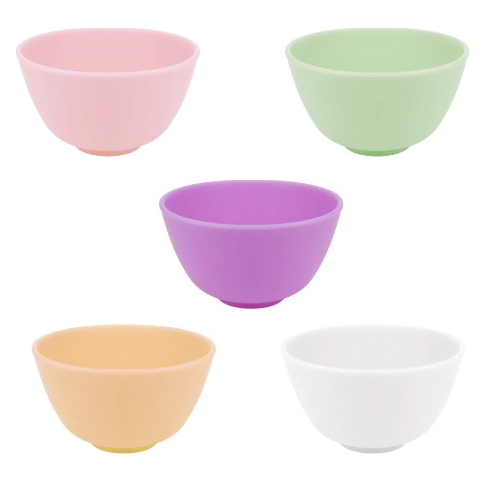 Billioteam 10 Pcs Multi Colorful Silicone Mixing Bowl,Reusable Prep And Serve Bowls Condiment Bowls Facial Mask Bowl For Skincar