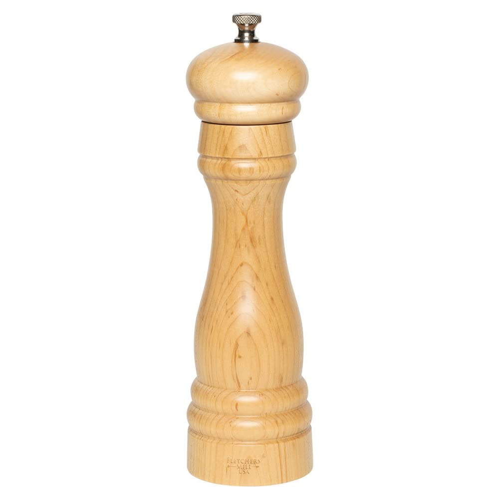 Fletchers Mill Federal Pepper Mill, Maple  8 Inch, Adjustable Coarseness Fine to Coarse, MADE IN U.S.A.