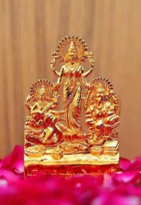 Haridwardivine Godess Laxmi Ganesh Saraswati || Metal Ganesh Laxi Saraswati Murti Statue Idol In Brass For Diwali Puja, Temple,