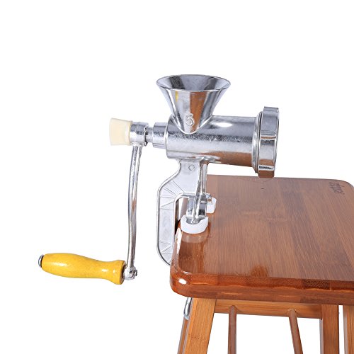 Manual Meat Grinder, All Parts Stainless Steel, Hand Operated Meat Grinding Machine With Tabletop Clamp, 2 Grinding Plates & Sau