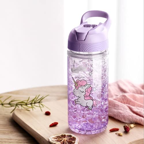 Ootd Unicorn Water Bottles For Girls, Cute Girls Water Bottles For School, Girls Unicorn Water Bottle With Straw And Safety Lock