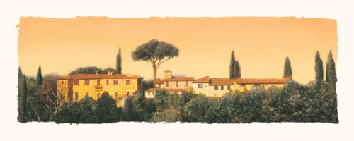 Gango Home Decor Bella Sera I Lovely, Rustic Tuscan Villas; Two 20X8 Poster Prints