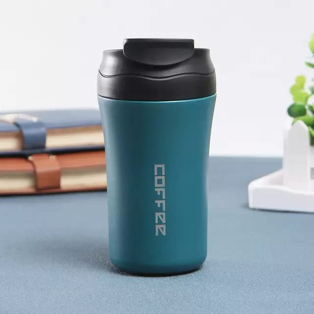 Vrupan Insulated Travel Mug With Straw And Leakproof Lid, 400Ml Double Walled Stainless Steel Tumbler, Bpa Free, Vacuum 2 In 1 C