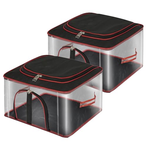 Storite 2 Pack Nylon 33 L Pvc Transparent Clothes Storage Bags/Saree Covers With Zip For Storage Specially Design For Woman Dres