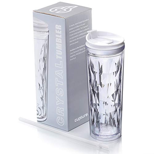 Cupture Crystal Click & Seal Shake Tumbler Cup For Hot Or Cold Drinks - 22 Oz (Clear Diamond)