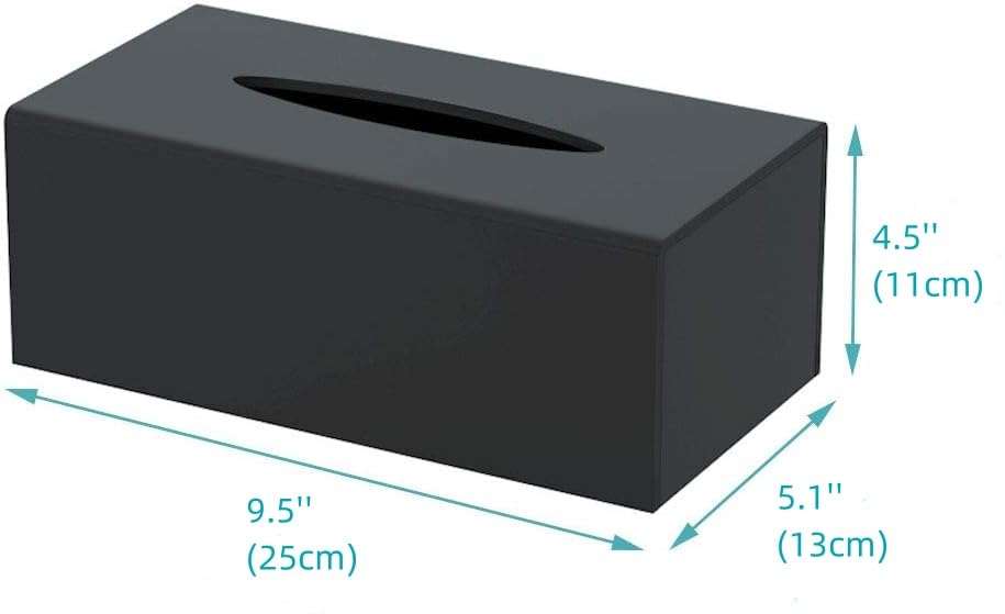 Hiimiei Acrylic Tissue Box Cover Tissue Holder Napkin Dispenser For Home Office Restaurant-Black