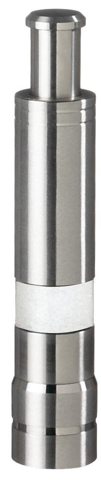 Fletchers' Mill Stainless-Steel Pump And Grind Salt Mill, , Modern Thumb Button Grinder, One-Handed Operation, Perfect For Resta