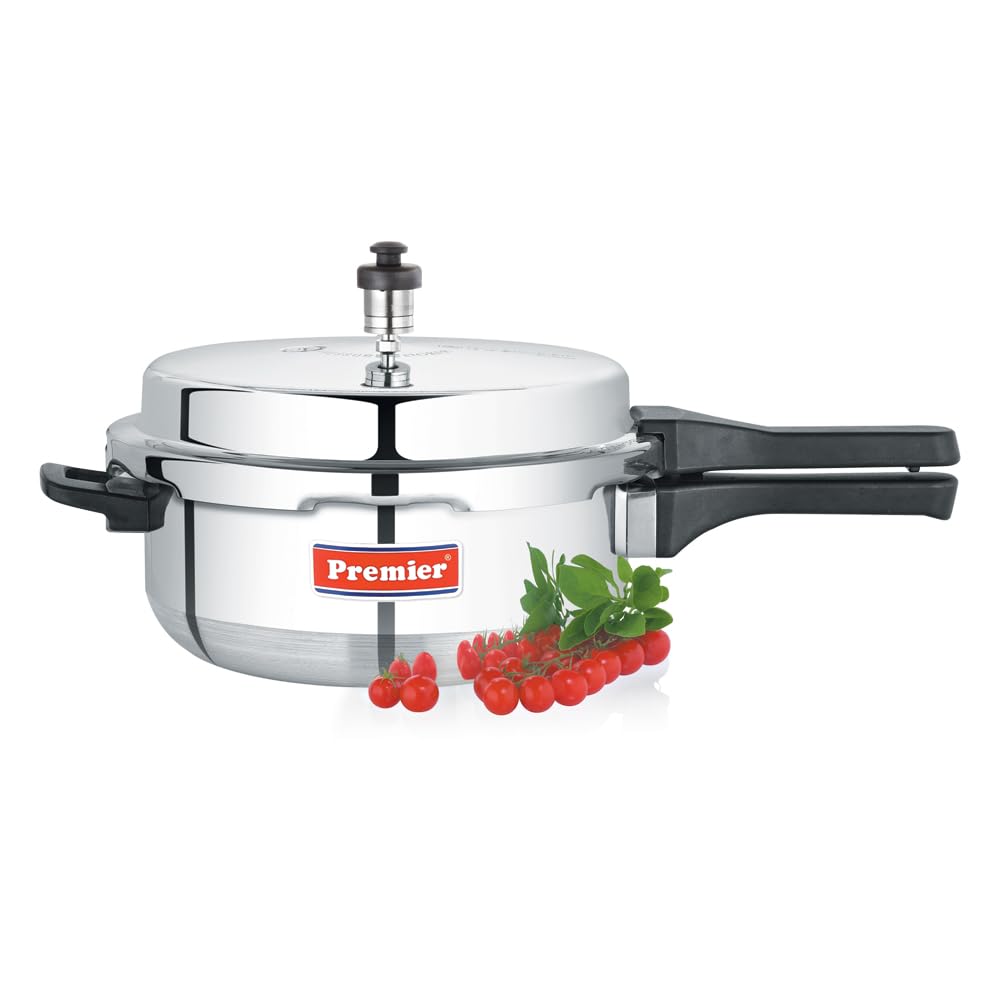 Premier Aluminium Pressure Cooker Pan | 6 Litre | Supreme Quality Aluminium | Isi Certified | Outer Lid | Multiple Safety System