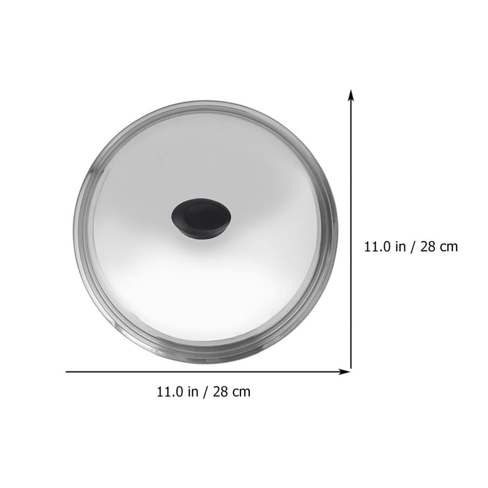 Tofficu 11 Inch Stainless Steel Pot Lid - Heat Resistant, Versatile, Easy to Clean, Silver Cover for Woks and Frying Pans