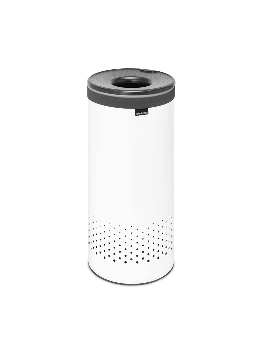Brabantia Cork Lid Laundry Bin Hamper  9.2 Gallon (35L)  White 104367