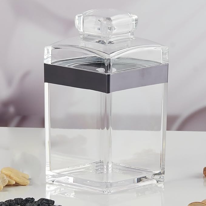 Blue Touch Acrylic Airtight Canister Jar & Container For Kitchen Food Storage, Used For Store Uncooked Rice, Cereal, Pasta, Coff