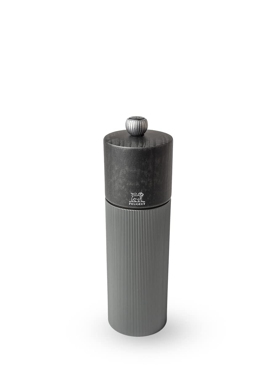PEUGEOT-Line Pepper Mill - Classic Grind Adjustment -Aluminum and PEFC Certified Wood - Made in France- Carbon Color. 18 cm-7