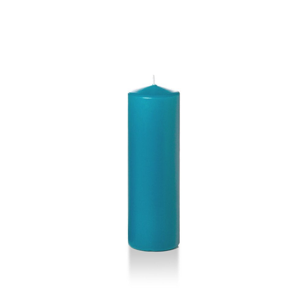 yummi 2.25 x 7 Turquoise Slim Round Pillar Candles - 4 per Pack