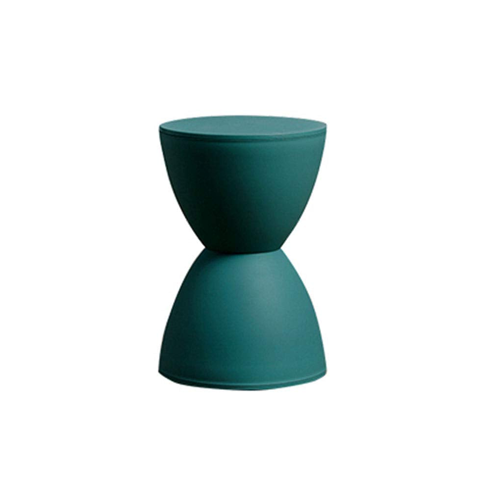 Round Dressing Stool Plastic PP Footstool Bar for Kids & Adults Premium Quality Waterproof Toy Box Change Shoes Space-Saving (Dark Green)-New Condition