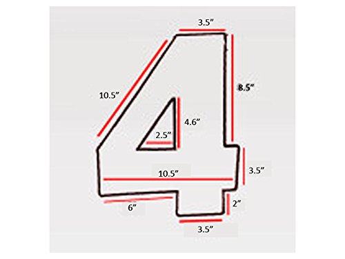 Euro Tins Large Number Four 4 Wedding Birthday Anniversary Baking Cake Pan 14'' X 10'' (4)