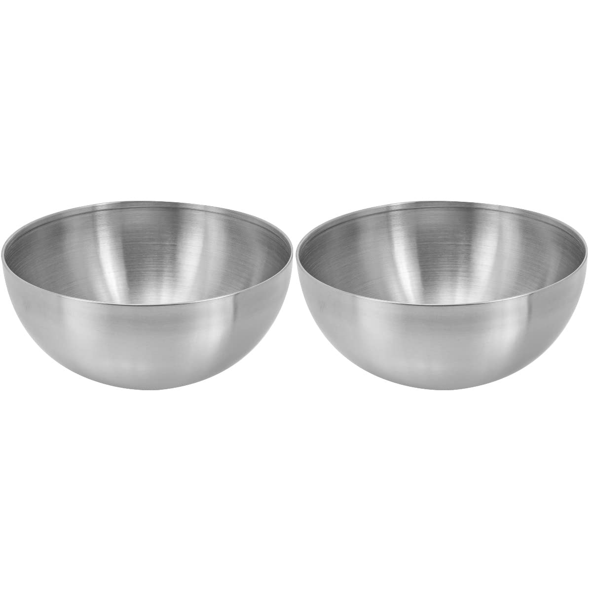 Hemoton 2Pcs Stainless Steel Mixing Bowls, Thicken Salad Bowl Food Serving Bowl For Cooking, Baking, Prepping, (Silver- 15Cm/ 6I