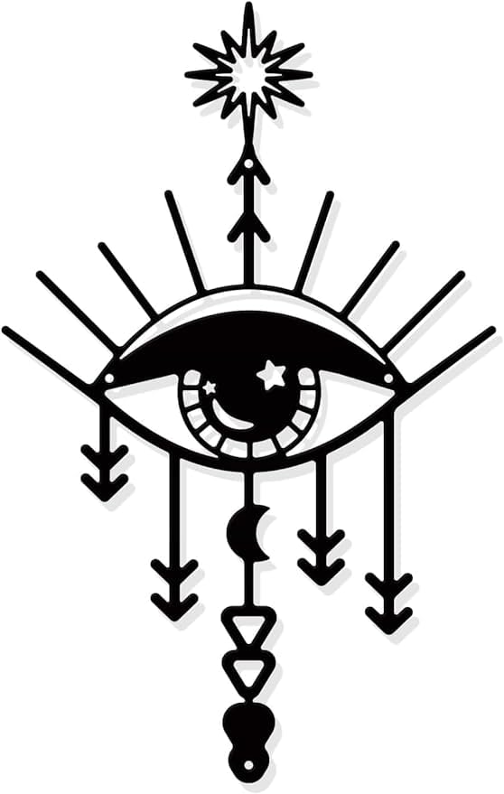 Blind Shop Magic Eye Metal Wall Art Decor, Black Wall Hanging Decor Silhouette Wall Art For Home Bedroom Living Room Bathroom Ki