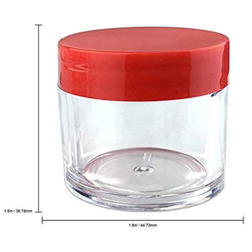 Beauticom 30G/30Ml (1 Fl Oz) Round Clear Jars With Flat Top Lids For Creams, Lotions, Make Up, Powders, Glitters, And More... (C