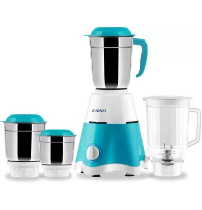 Jones Thunder Pro Juicer Mixer Grinder | Up To 750 Watt Powerful Motor | 4 Jars For Grinding, Mixing, Juicing | 2 Years Warranty