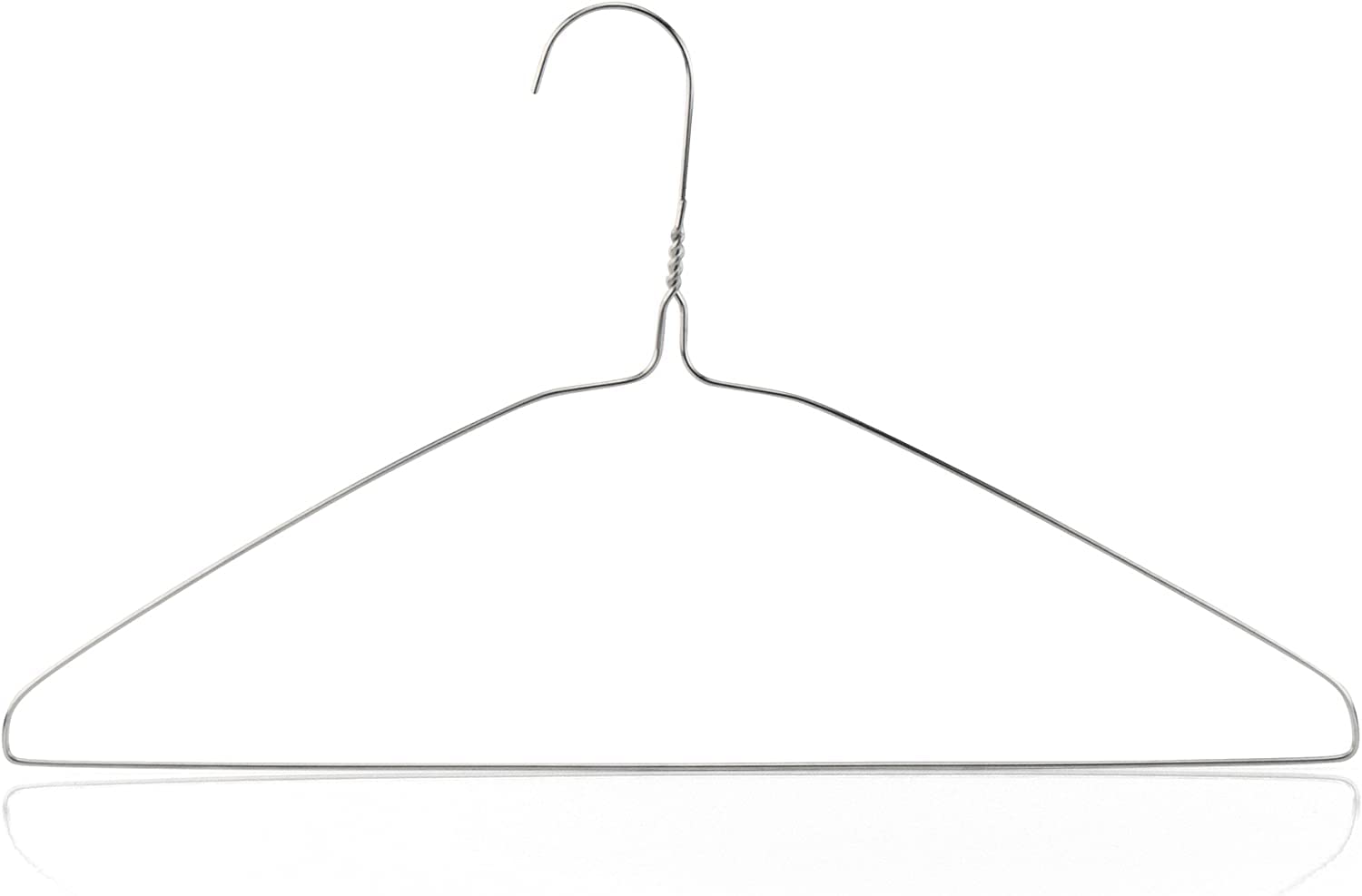 HANGERWORLD Silver Metal Wire Clothes Hangers 16inch 13 Gauge Clothes Garment Coat Hanger (20 Pack)