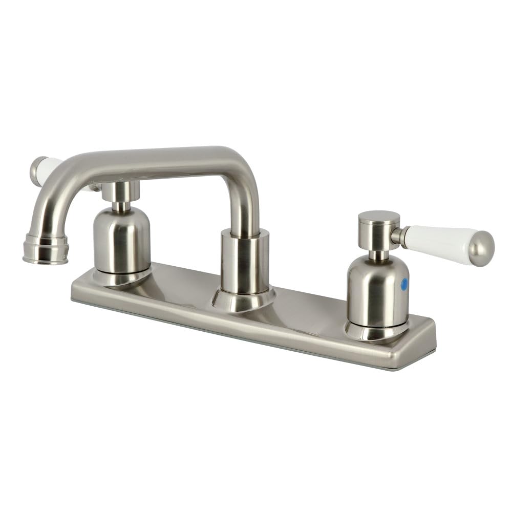 Kingston Brass Fb2138Dpl Paris 8-Inch Centerset Kitchen Faucet, Brushed Nickel